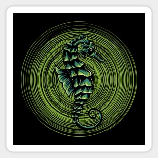 Sea horse in circle Sticker